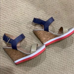 Cork and leather wedge.